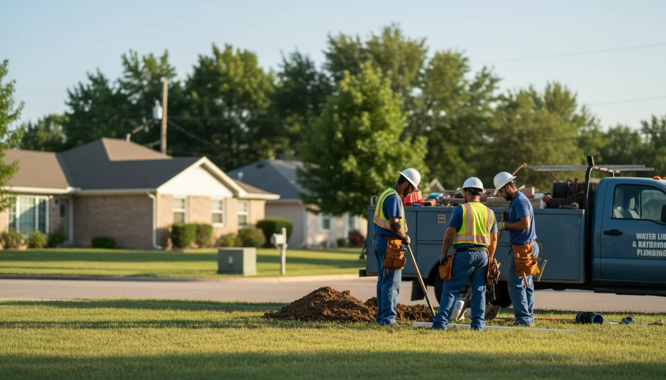 Residential water line and bathroom plumbing service in Underwood, IA